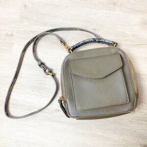 Mika Mini Backpack green faux leather crossbody